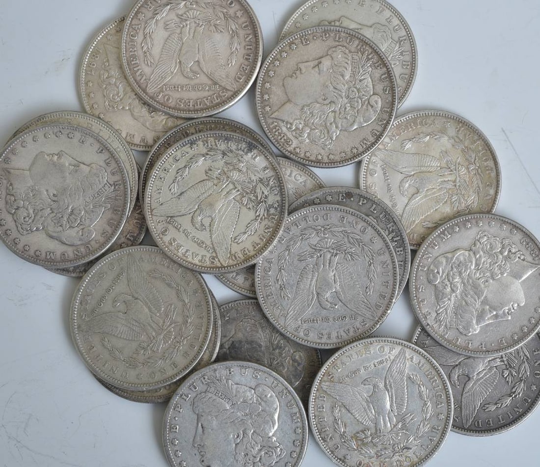 Twenty American Silver Morgan Dollars (1 of 7)