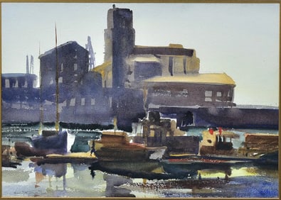 Emil Kosa Jr. (1903-1968), Harbor Scene, San Pedro California