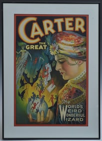 CARTER THE GREAT, LITHOGRAPH MAGIC POSTER circa 1925