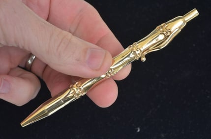 Tiffany & Co. Louis 14K Yellow Gold Bamboo Ballpoint Pen 5"