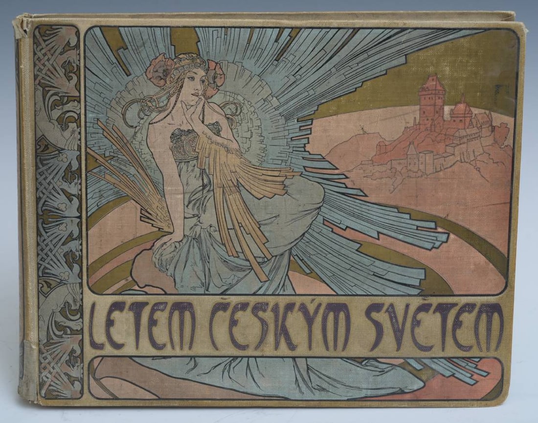 COVER BY ALPHONSE MUCHA (1860-1939) LETEM CESKYM SVETEM, 1898 (1 of 7)