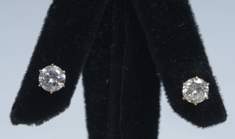 14k Gold Diamond Stud Earrings