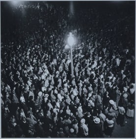 Ernesto Fernández (Havana, 1939) Photograph, Crowd under Streetlight, Matanzas