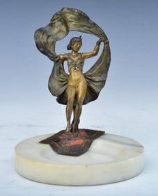 attributed to Franz Bergman Erotic Cold Painted Vienna Bronze with marble base