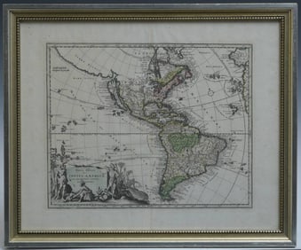 Engraved map of North and South America, Christian Weigel, 1724
