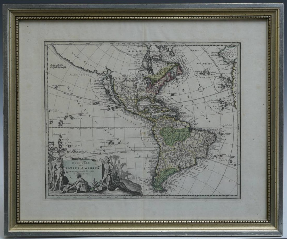 Engraved map of North and South America, Christian Weigel, 1724 (1 of 9)