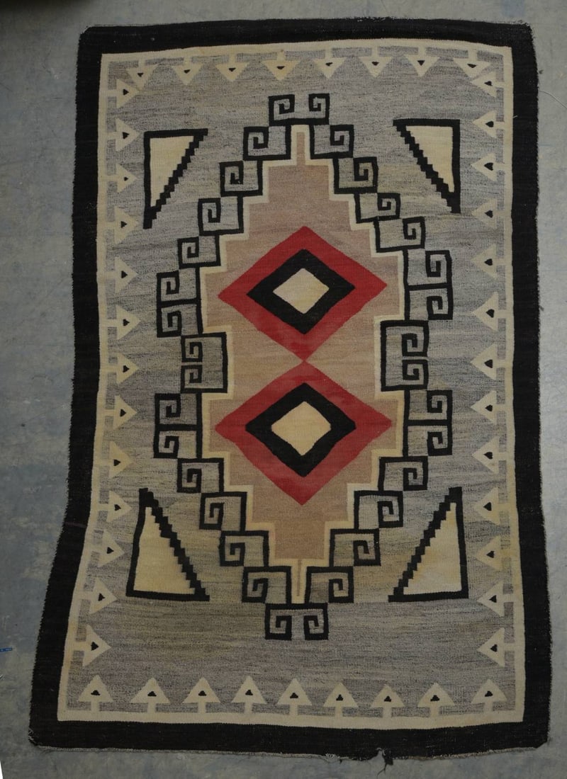 Navajo Rug: Navajo Rug 68"x40" early 20th century
