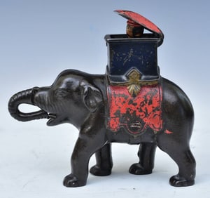 Victorian Cast Iron Howdah Elephant Bank