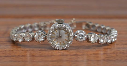 14k White Gold Diamond Ladies Wrist Watch