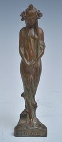 Pierre-Felix Fix-Masseau (1869 - 1937) Art Nouveau Bronze Figure, Feu Follet