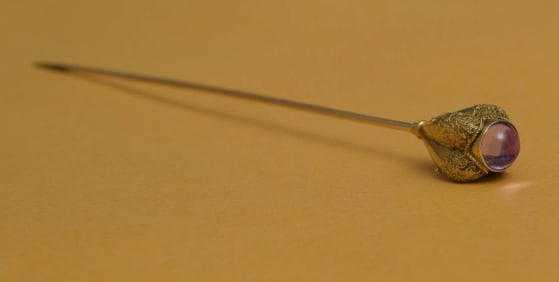 Victorian Gold and Amethyst Hat Pin