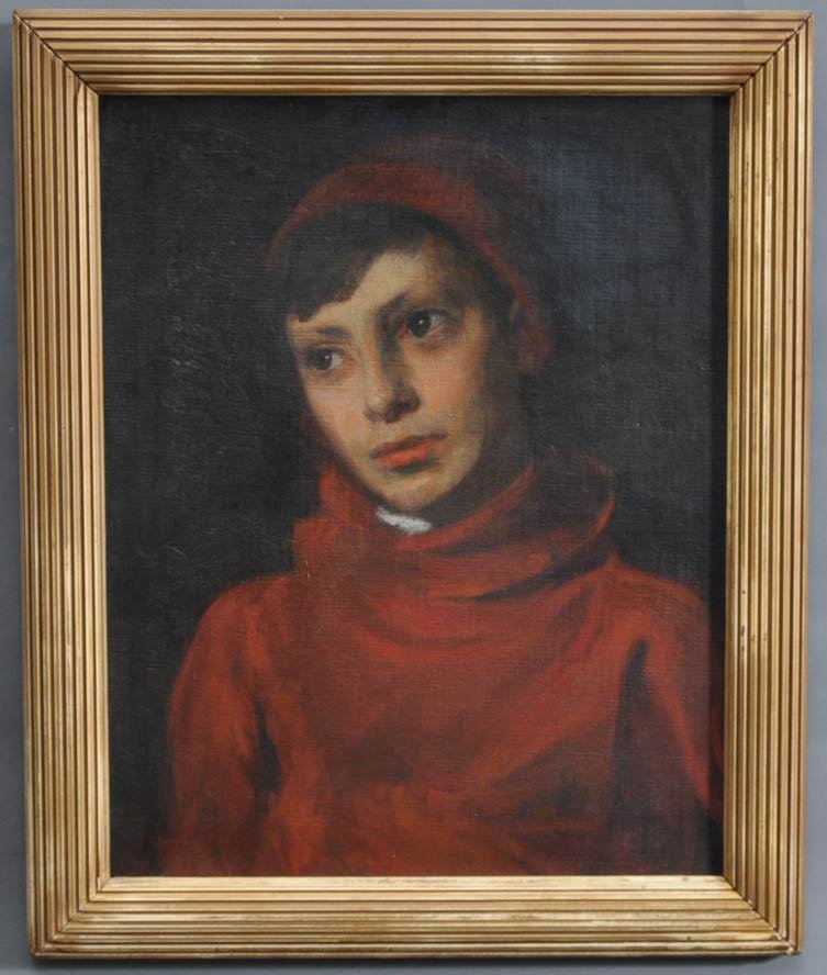 French School: Portrait of a Boy with a Red Cap 20" x 16" oil on canvas unsigned estimate 300/500 Shipping available within the Continental USA (excludes insurance) $45. International shippers are responsible for ar