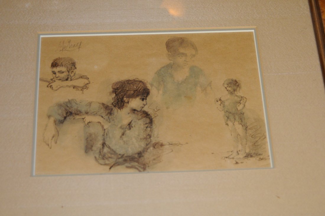 Conyers Metcalf: Figural Study 7 x 9 ink with colors signed upper left estimate 300/500 $45 Shipping available within the Continental USA . This amount excludes insurance which will be calculated based upon the sellin