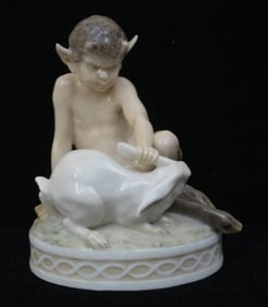 Royal Copenhagen  Satyr "Faun with Rabbit "
