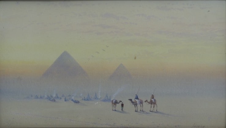 Jacob A. Jacobs (1812 - 1879) Pyramids of Giza with Bedouins (1 of 4)