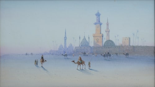 Jacob A. Jacobs (1812 - 1879) View of Mosque with Camels