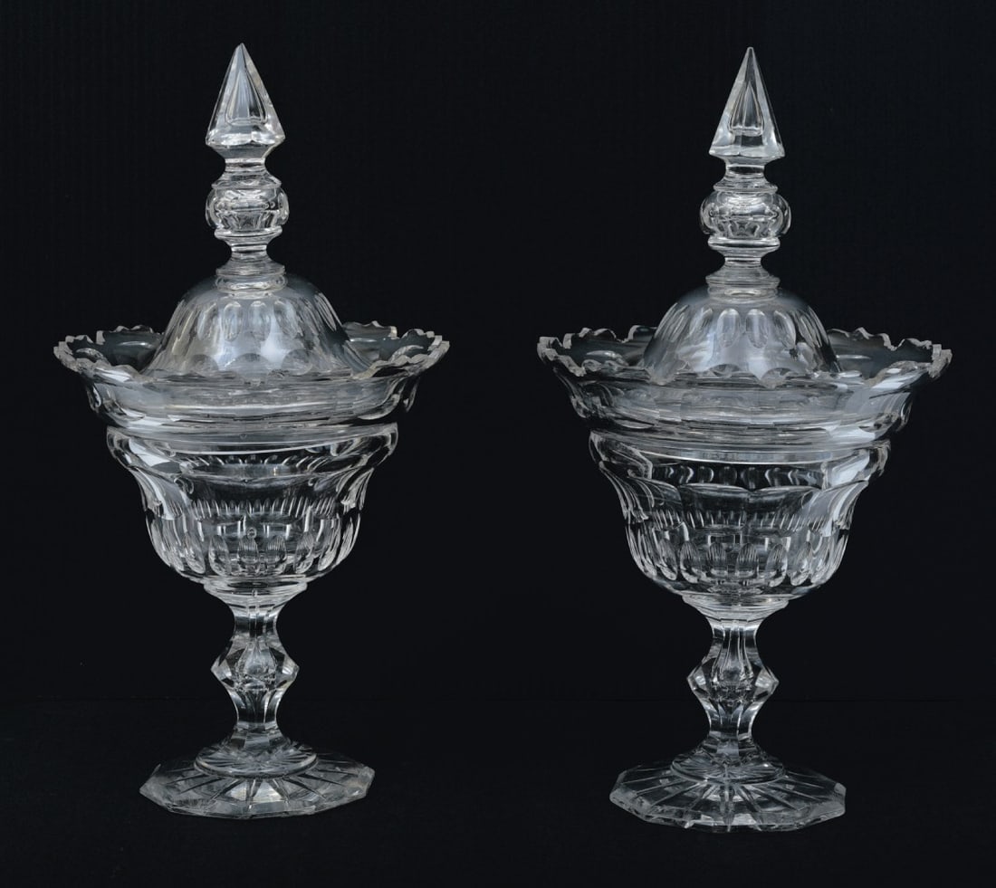 Pair of Irish Crystal Sweat Meat Servers with Covers (1 of 10)