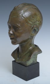 American School Bronze Bust, Roman Bronze Works, New York