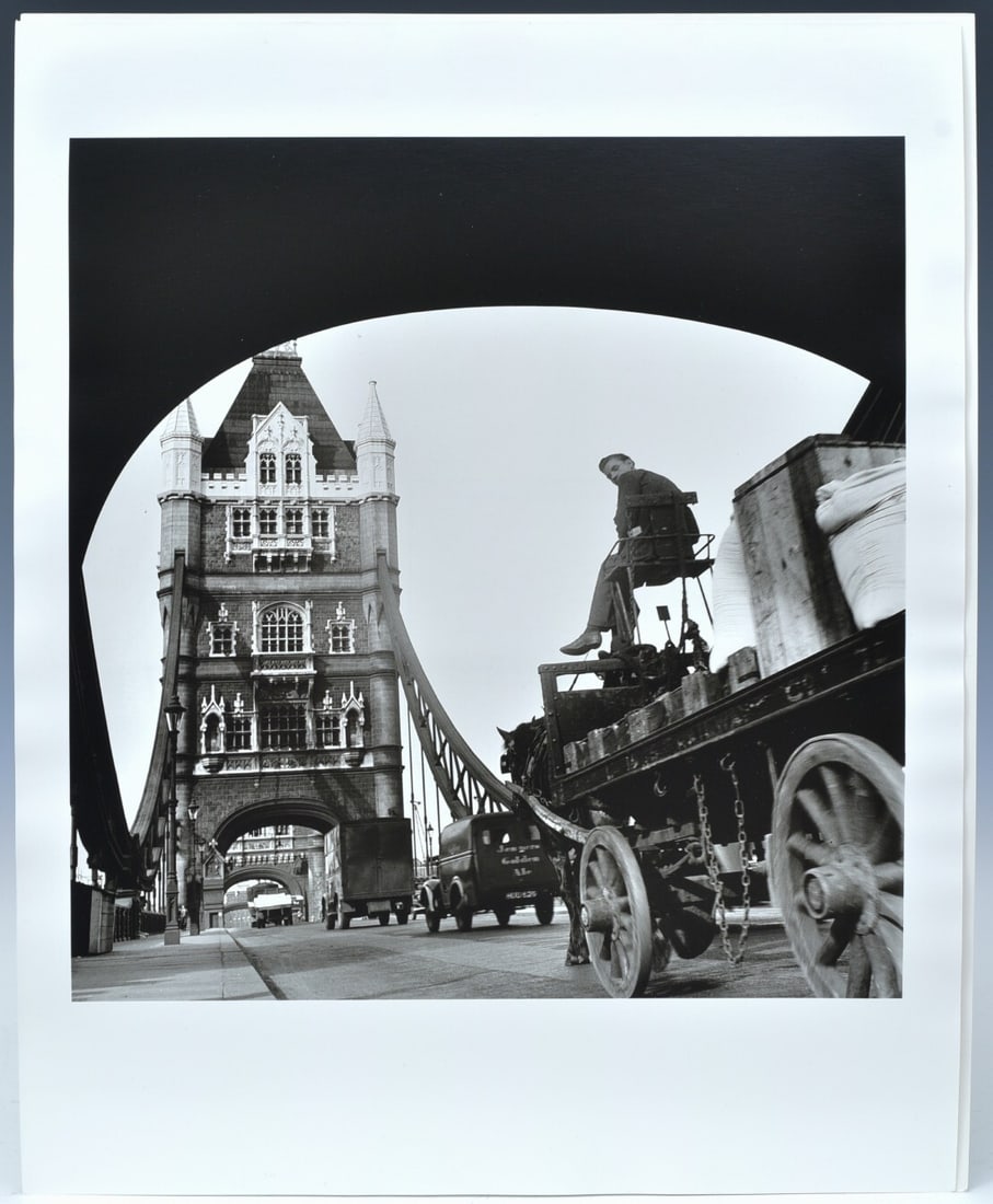 Ernst Haas( 1921-1986), Tower Bridge London, 1949: Ernst Haas ( 1921-1986), Tower Bridge London, 1949 printed in 2002 silver gelatin print, studio stamp with title and date verso from an edition of 50, gallery label image 14" x 14", sheet size 20" x