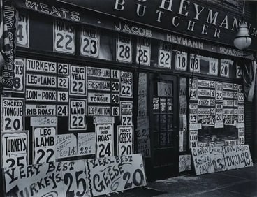 Berenice Abbott (1898-1991) Jacob Heyman Butcher Shop, 1938