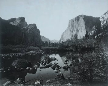 Arthur Pillsbury original glass plate positive, Yosemite Valley