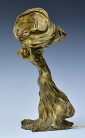 François-Raoul Larche (1860-1912) Gilt Bronze Lamp depicting Loïe Fuller