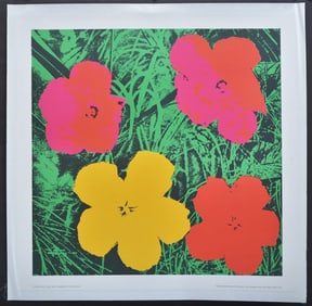 (2) Andy Warhol Silkscreens, Flowers #1 and Flowers #2, , Nouvelles Images, 1970