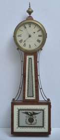 Federal Banjo Clock signed John Sawin, Boston