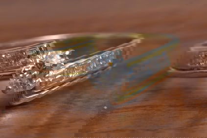 14k Gold Diamond Wedding Band Set