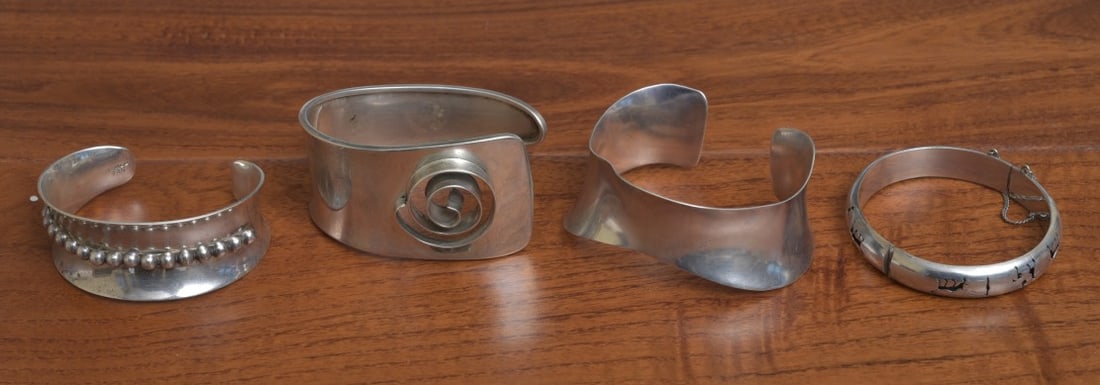 Four Sterling Silver Bracelets (1 of 2)