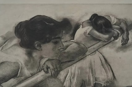 Louis LeGrand (1863-1951) En Nage Ballet pencil signed etching with aquatint