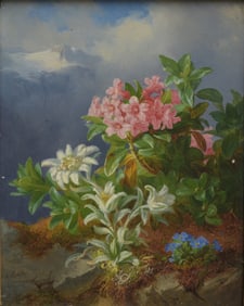 Andreas Lach (Austrian, 1817-1882) Alpine Flowers