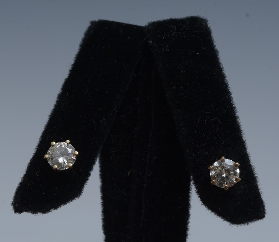 14k Gold Diamond Stud Earrings (1 of 3)
