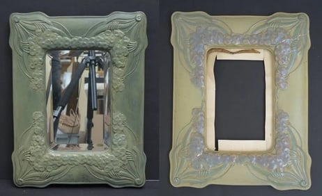 Very Rare Pair of Early Zsolnay Pottery Mirrors, circa 1900