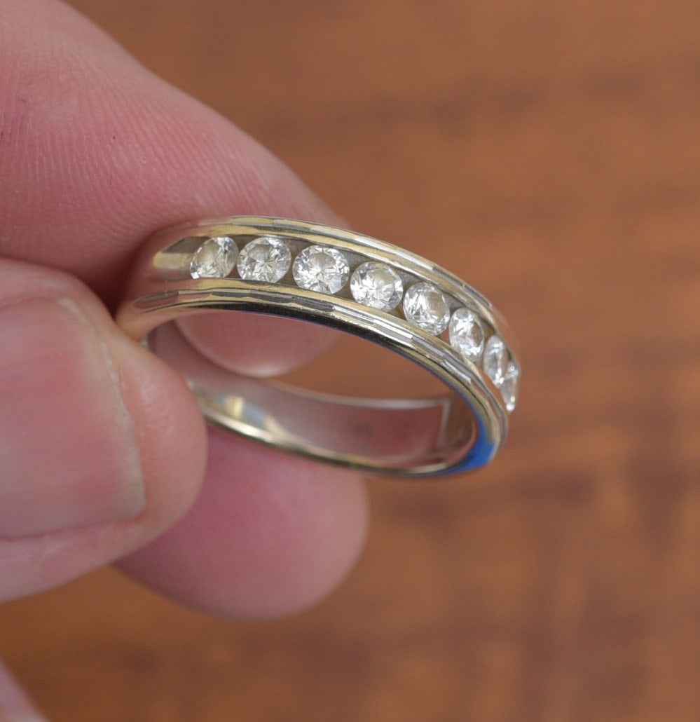 14k Gold Diamond Ring: 14k Gold Diamond Ring set with 8 diamonds, approximately 1 ct tw ring size 9 3/4, weight is 8.1 grams gross IN HOUSE SHIPPING Within Continental USA $25 DURING CHECKOUT CHOOSE "ARRANGE MY OWN SHIPPING