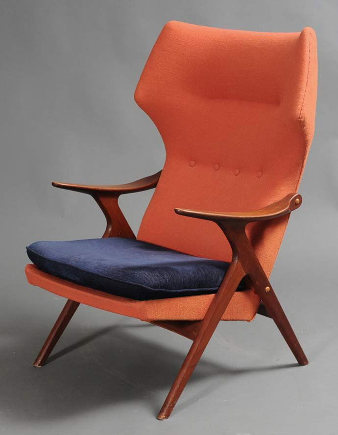 Danish Modern Lounge Chair: in the manner of Hans Wegner 40" high circa 1970 estimate 400/600 Buyer is responsible for arranging 3rd party shipping.