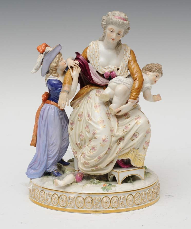 Meissen Figure of a Spanking: 10 1/4" high estimate 400/600 Shipping available within the Continental USA (excludes insurance) $40. International shippers are responsible for arranging 3rd party shipping.