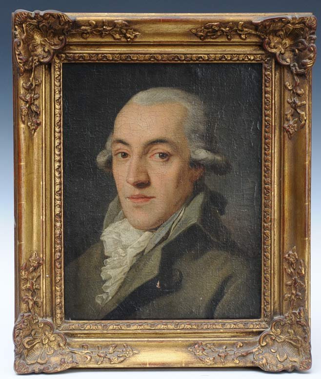 Continental School: Portrait of a Gentleman 15 1/2" x 12" oil on canvas 18th century estimate 300/500 Shipping available within the Continental USA (excludes insurance) $55. International shippers are responsible for arr