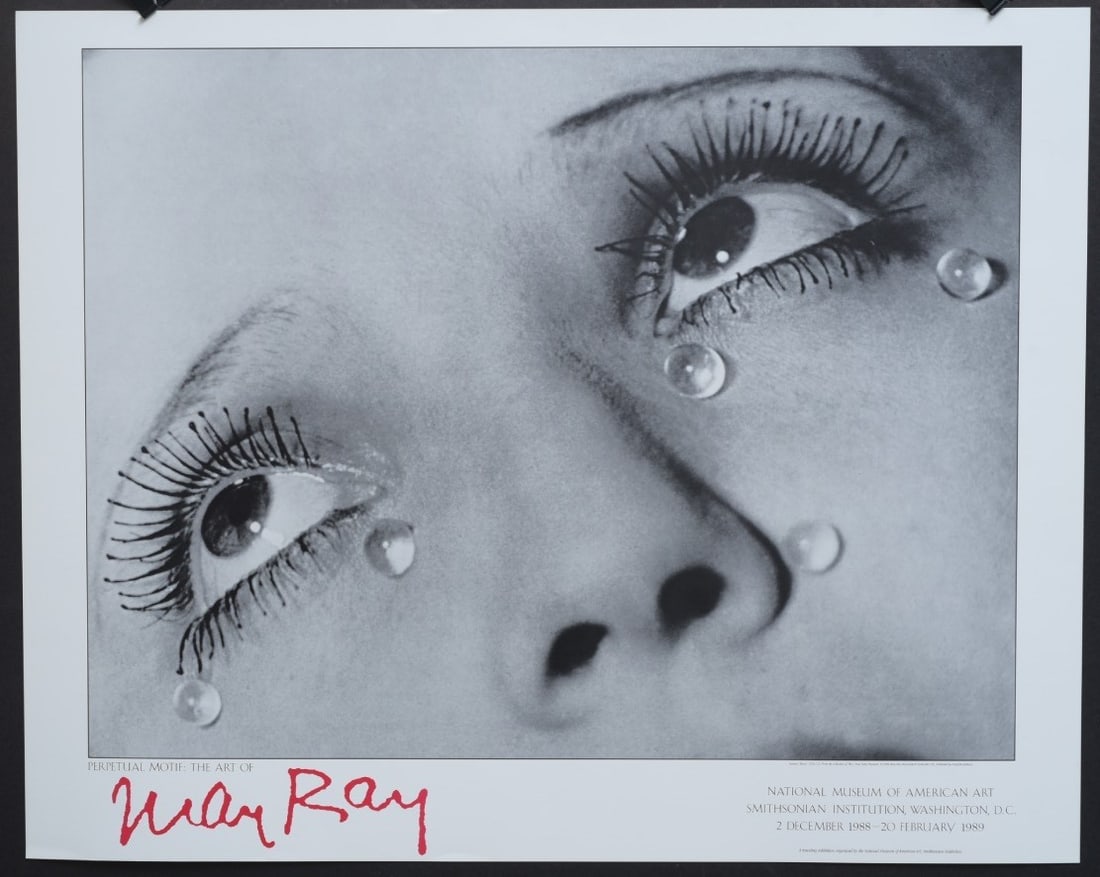 Man Ray Exhibition Poster, "Tears" Nat'l Museum of American Art, 1988: Man Ray Exhibition Poster, "Tears" Nat'l Museum of American Art, 1988 (p41) 24"x30" published by Portfolio Editions unframed ships rolled in a hardened tube IN HOUSE SHIPPING W/I continental USA $35 D