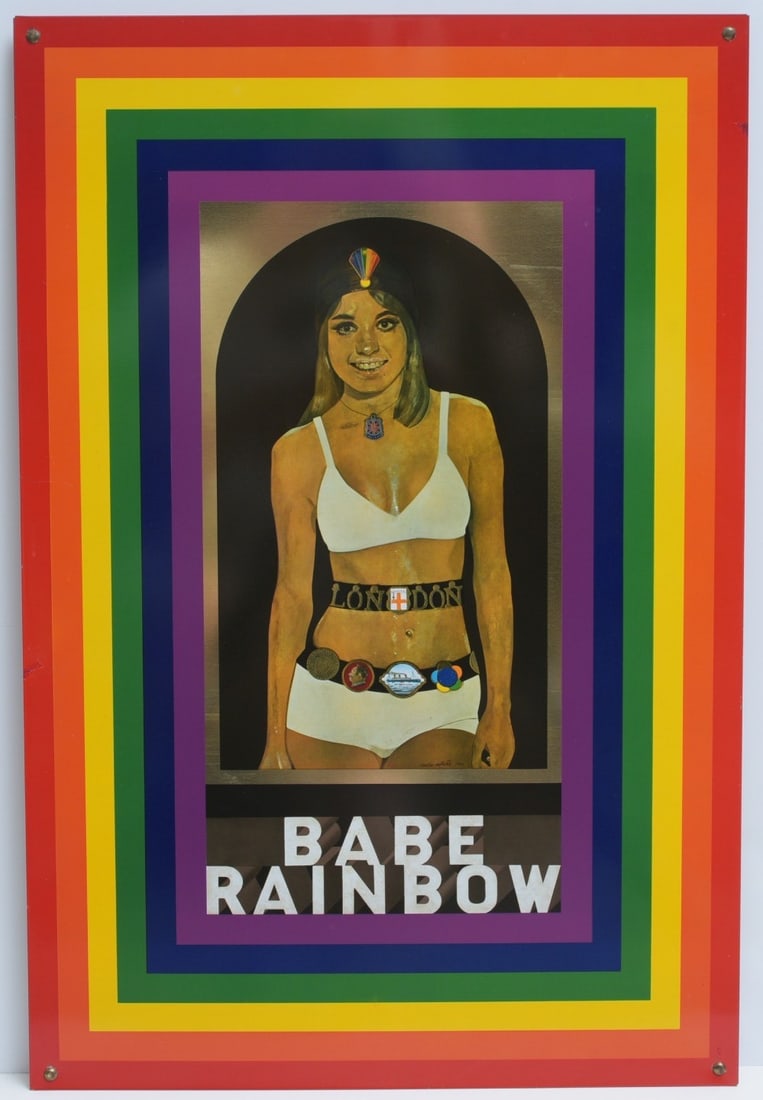 PETER BLAKE (b. 1932): "Babe Rainbow," 1968 POP ART screenprint on tin (1 of 6)