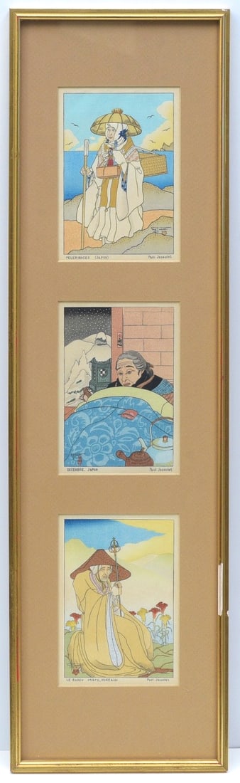 Paul Jacoulet (1896–1960) Surimino Woodblock Prints (3) (1 of 4)