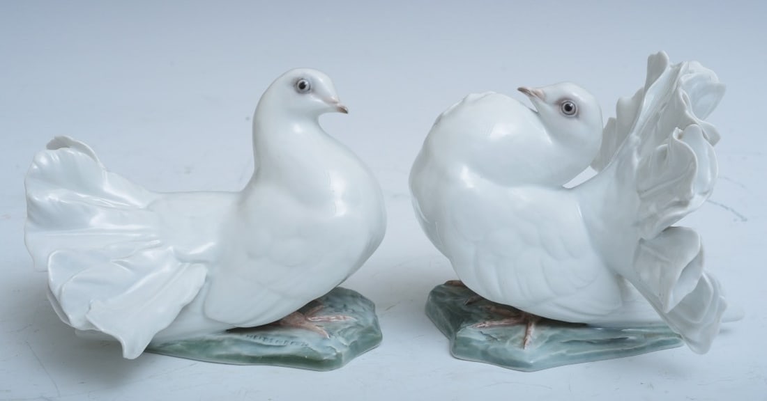 Pair of Rosenthal Porcelain Courting Doves (1 of 4)