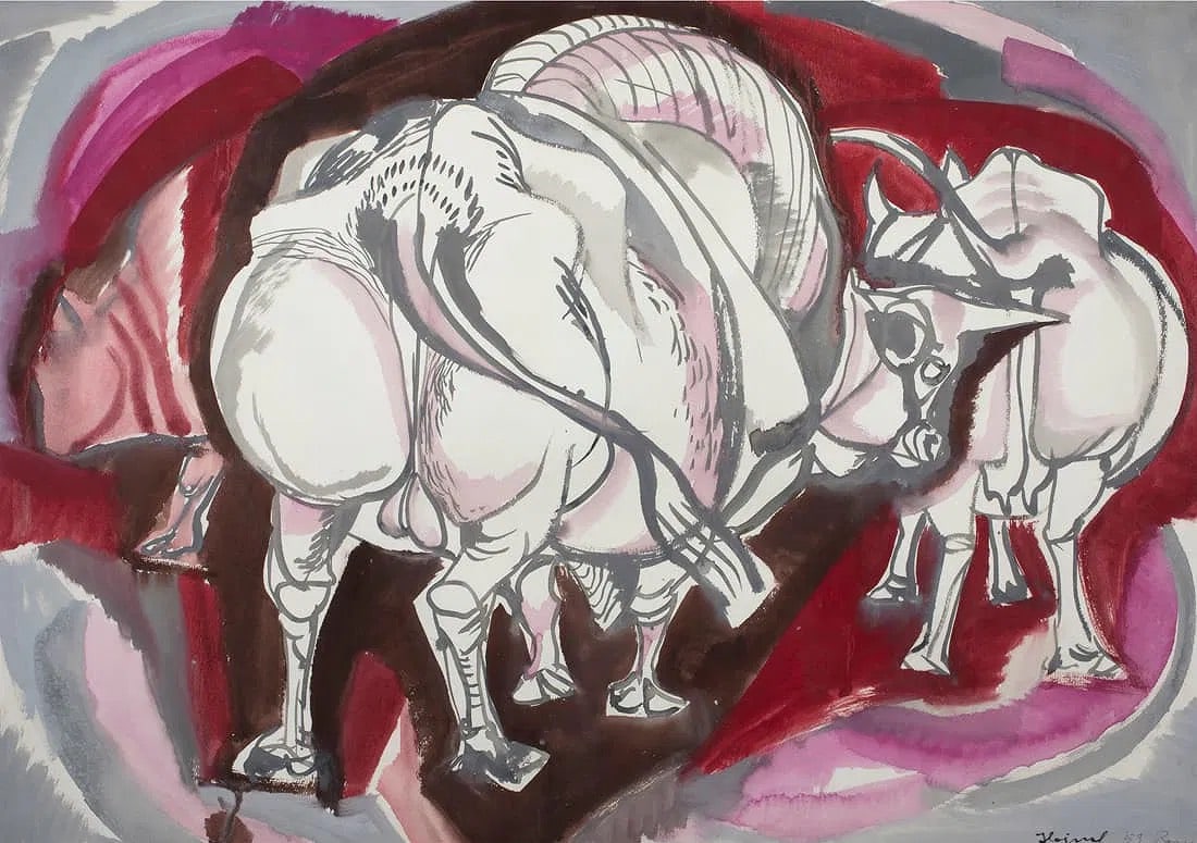 Janos "Giovanni" Hajnal (1913-2010) Water Buffalo (1 of 3)