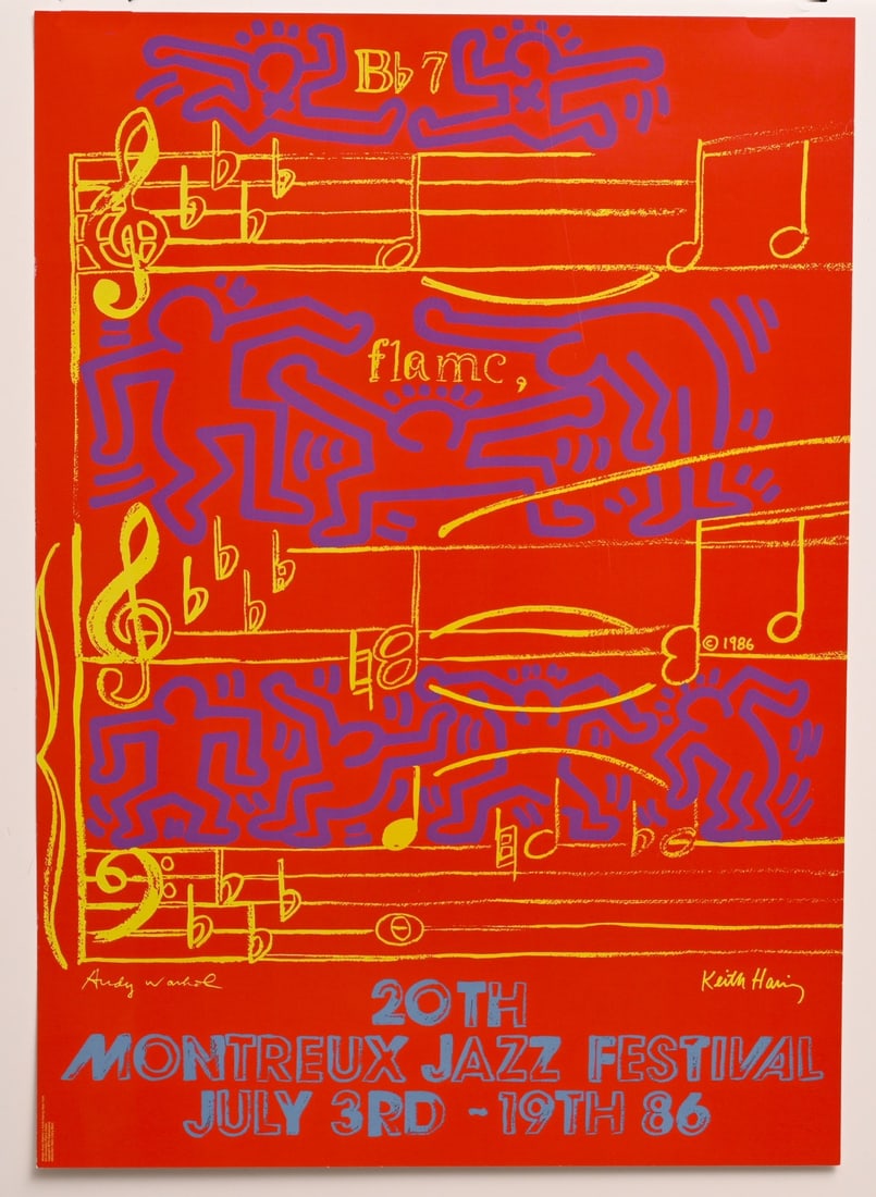 KEITH HARING / ANDY WARHOL, Montreux Jazz Festival Poster, 1986 (1 of 1)