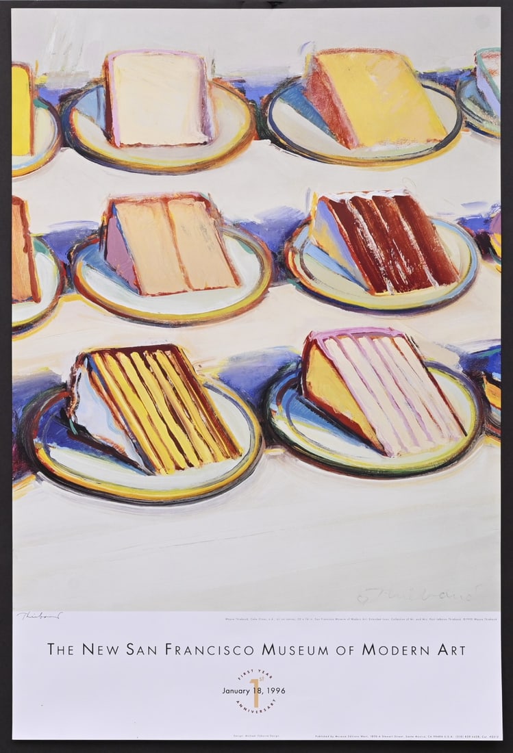 WAYNE THIEBAUD Exhibition Poster, Cake Slices, 1996 SIGNED (1 of 6)