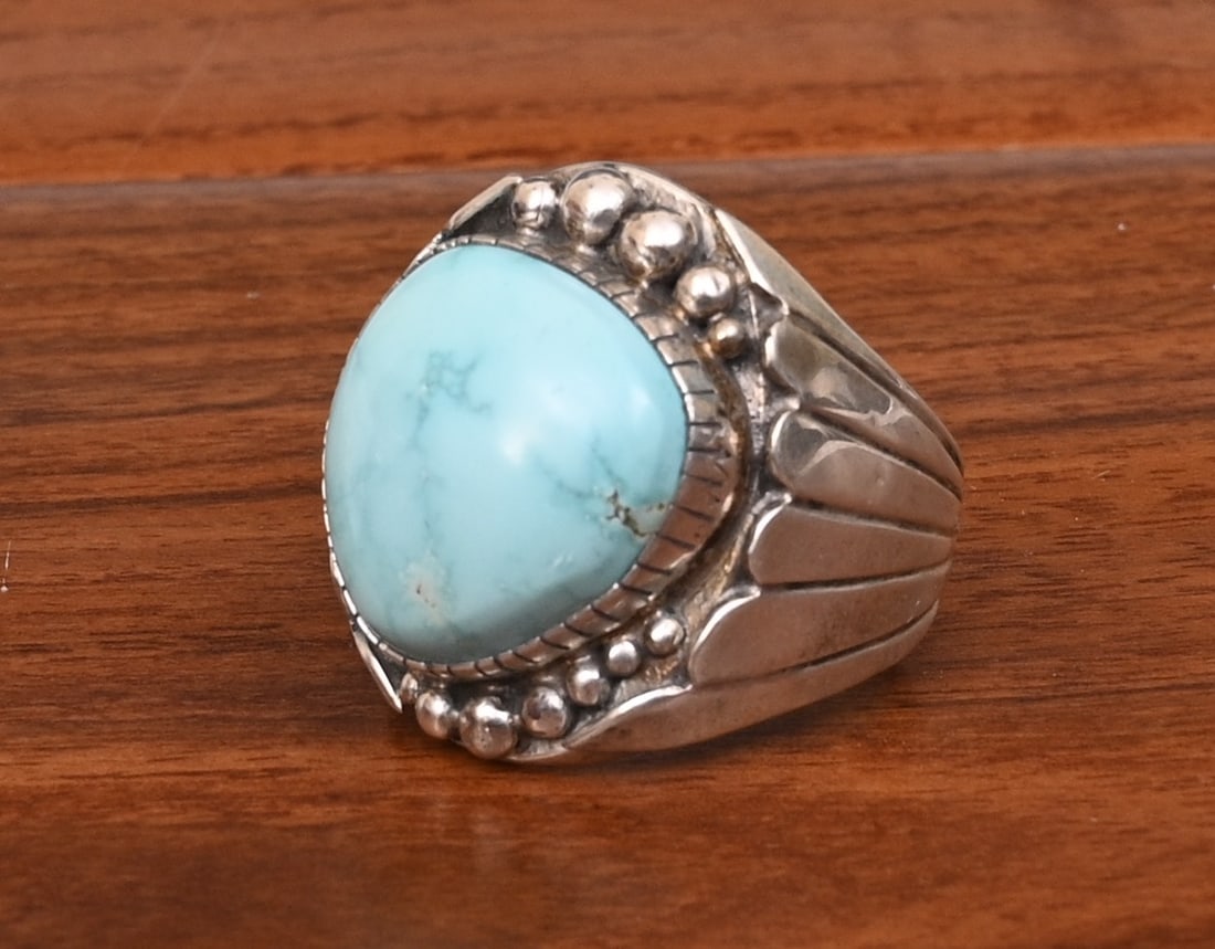 Navajo Turquoise Sterling Silver Ring (1 of 2)