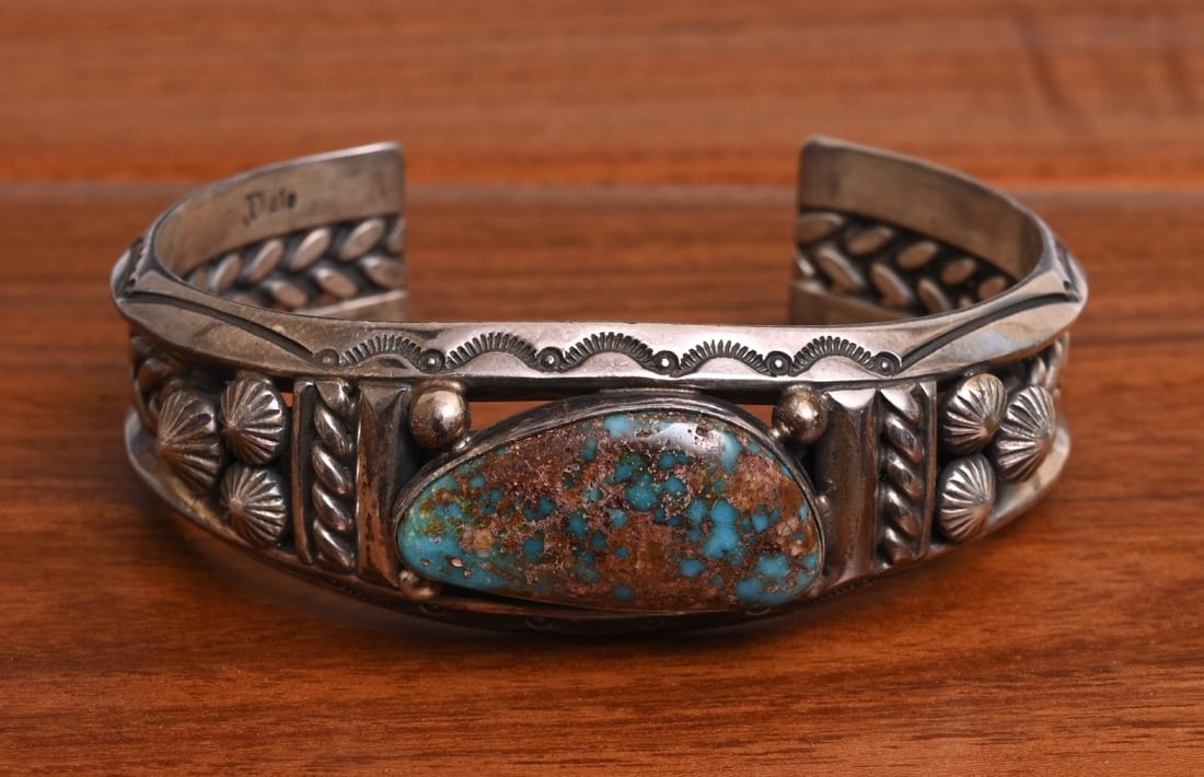 Jeanette Dale Navajo Turquoise Sterling Cuff Bracelet (1 of 4)