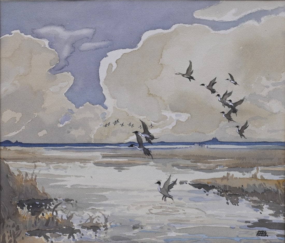 JAMES MARCH PHILLIPS (1913-1981) Watercolor, Wild and Free (1 of 3)