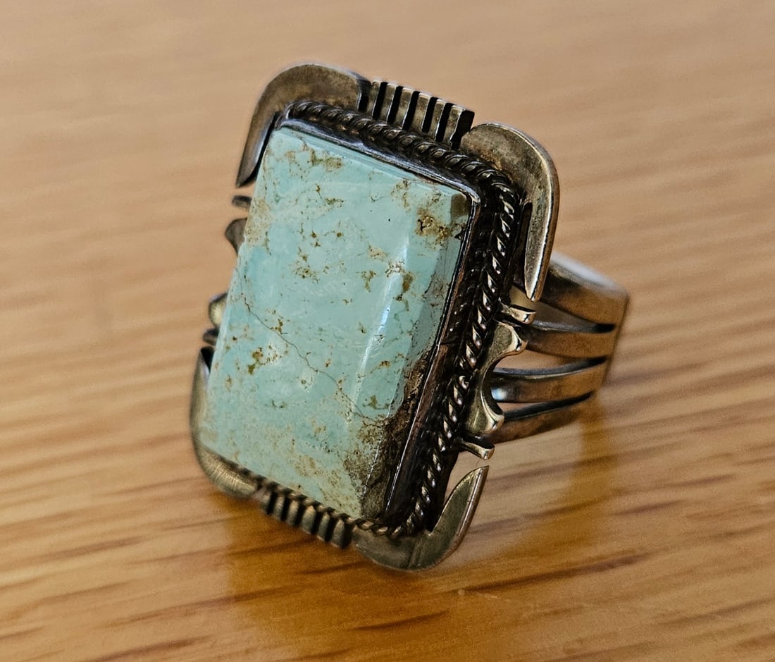 John Nelson Navajo Sterling Silver Turquoise Ring (1 of 4)