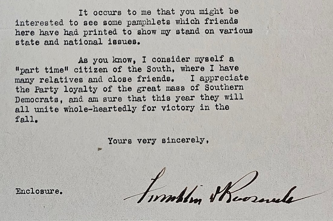 FRANKLIN DELANO ROOSEVELT, Signed Letter (TLS) re: 1932 campaign (1 of 3)